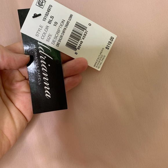 Adrianna Adrianna Papell Blush Pink Chiffon Formal Dress size 10 - Picture 10 of 10